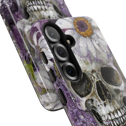 Plum Skull and Daisy Tough Phone Case