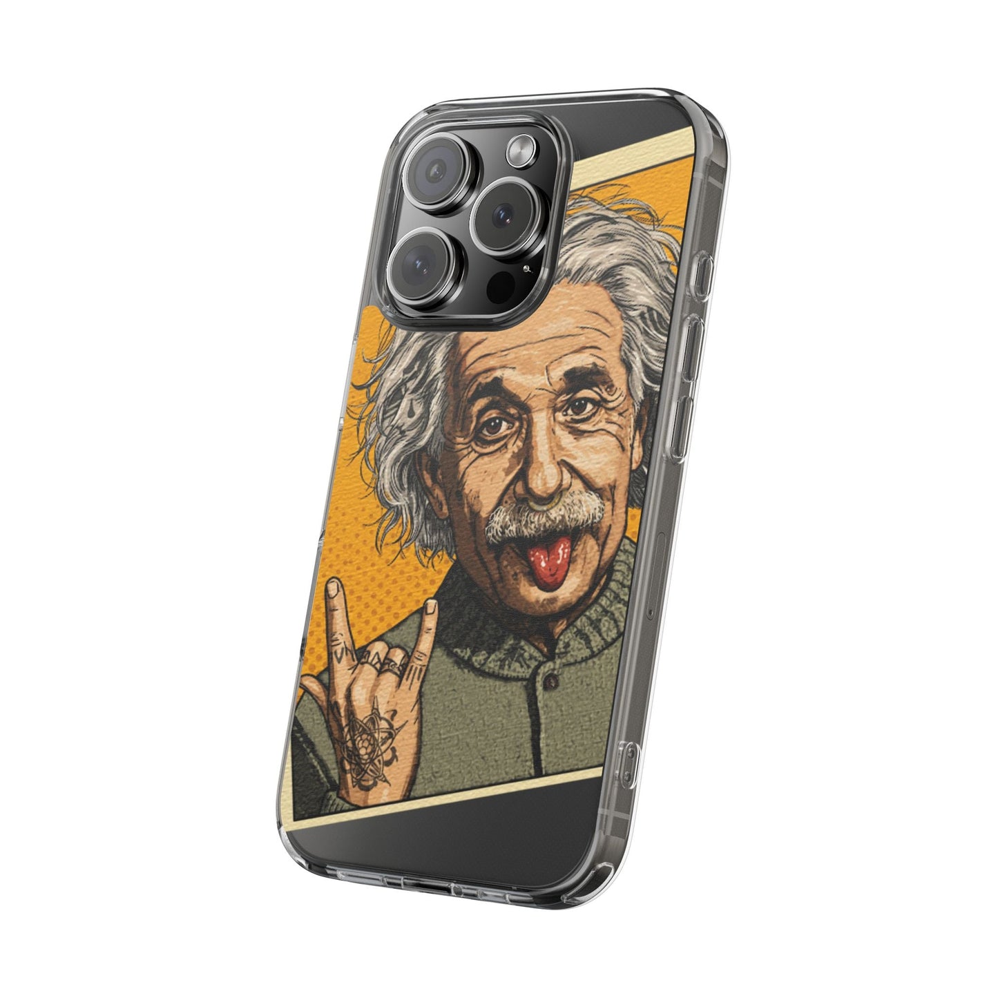 Edgy Einstein Clear Phone Cases