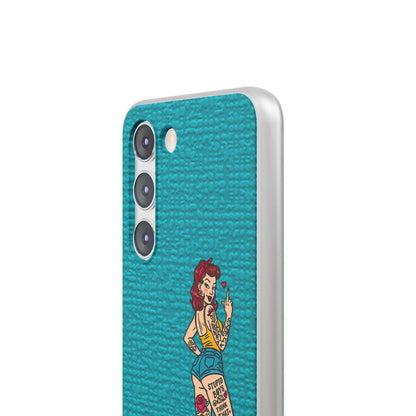 Sassy Pin-Up Stupid Boys Teal Flexi Phone Case