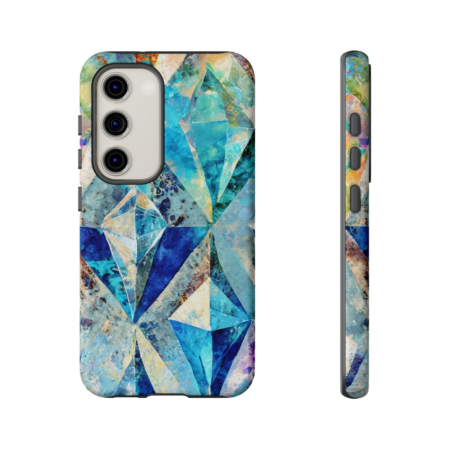 Diamond Blue Abstract Tough Phone Case