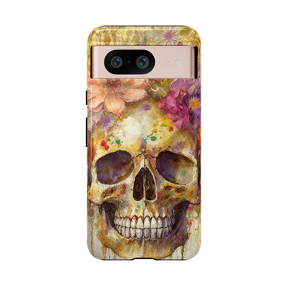 Unique Floral Skull Tough Phone Case