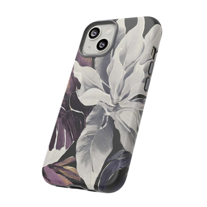 White & Plum Floral Tough Phone Case