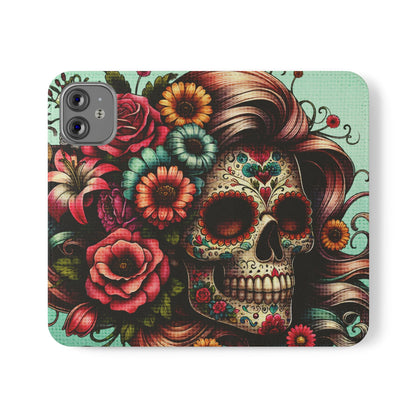 Sugar Skull Flip Wallet Phone Case