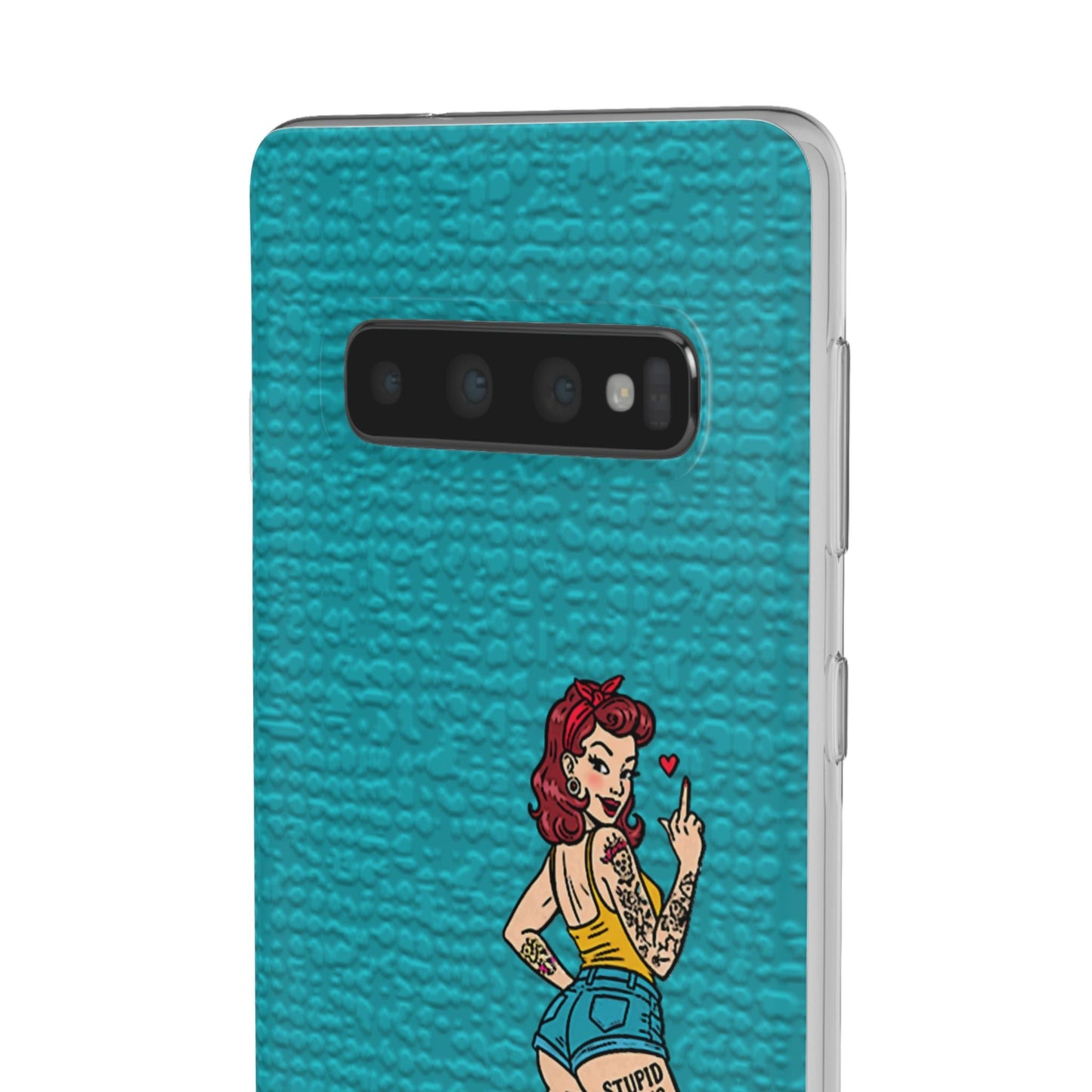 Sassy Pin-Up Stupid Boys Teal Flexi Phone Case