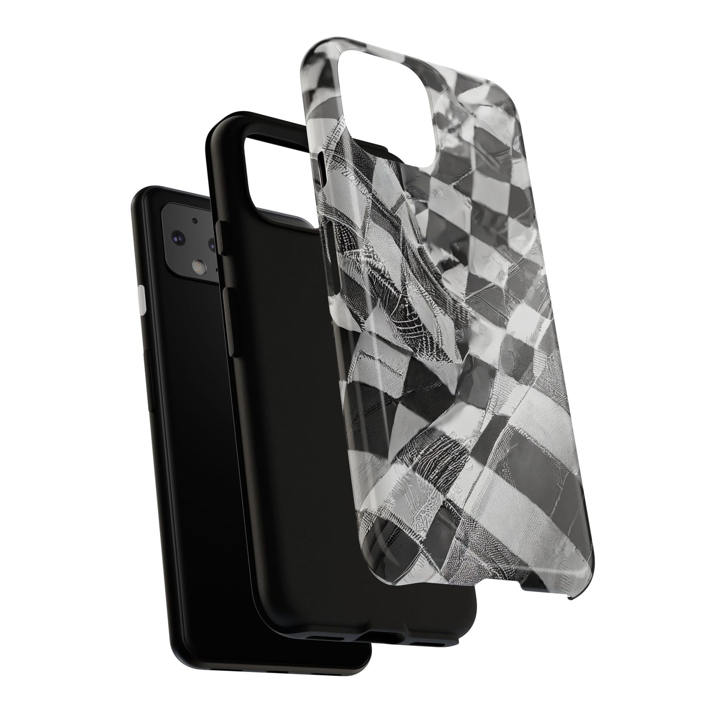Abstract Checker Print Tough Phone Case