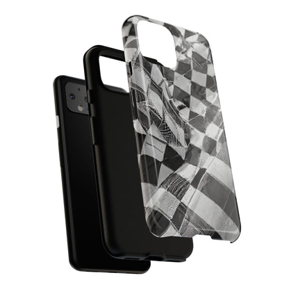 Abstract Checker Print Tough Phone Case