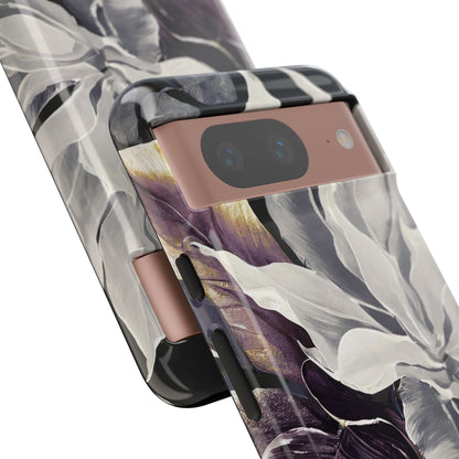 White & Plum Floral Tough Phone Case