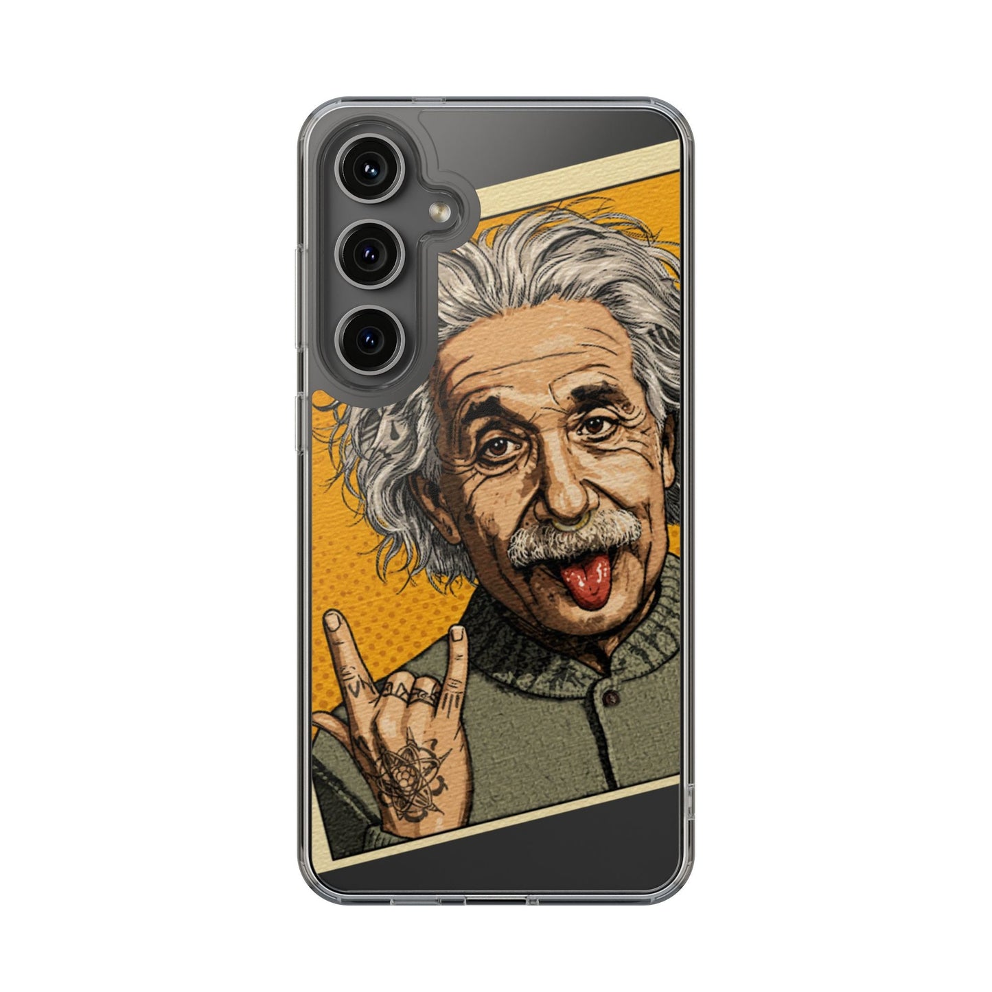 Edgy Einstein Clear Phone Cases