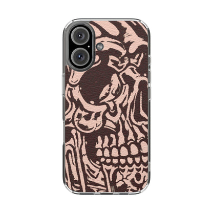 Gothic Abstract Skull Clear Phone Case