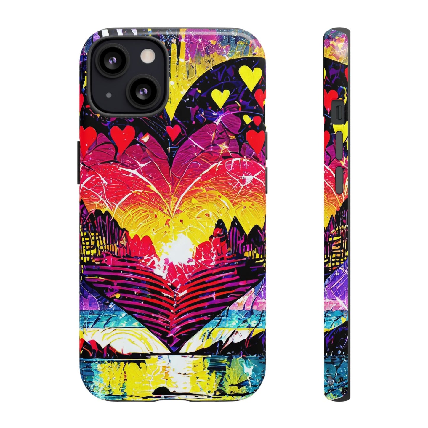 Vibrant Heart Sunset Tough Phone Case