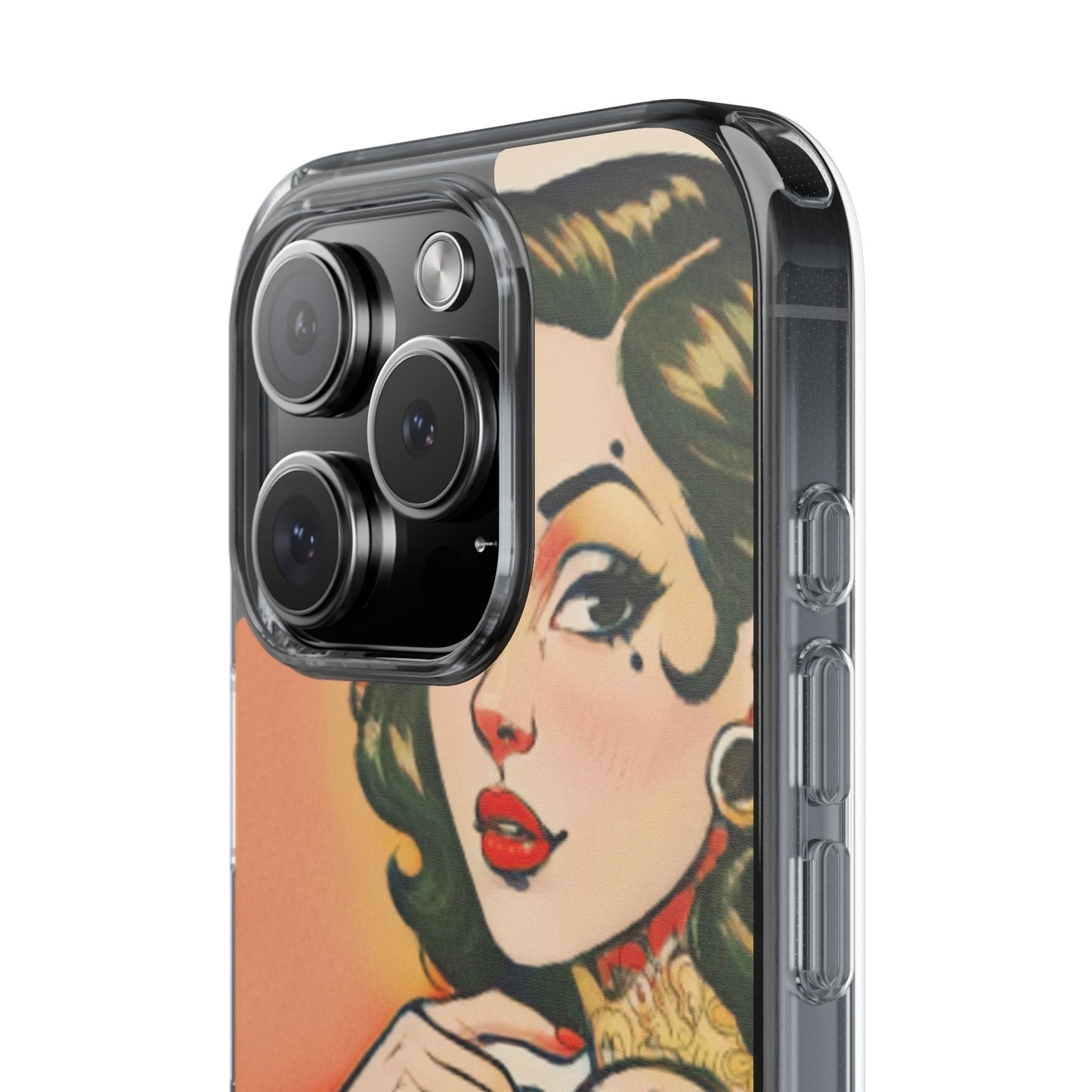 Retro Pin Up Clear Phone Case