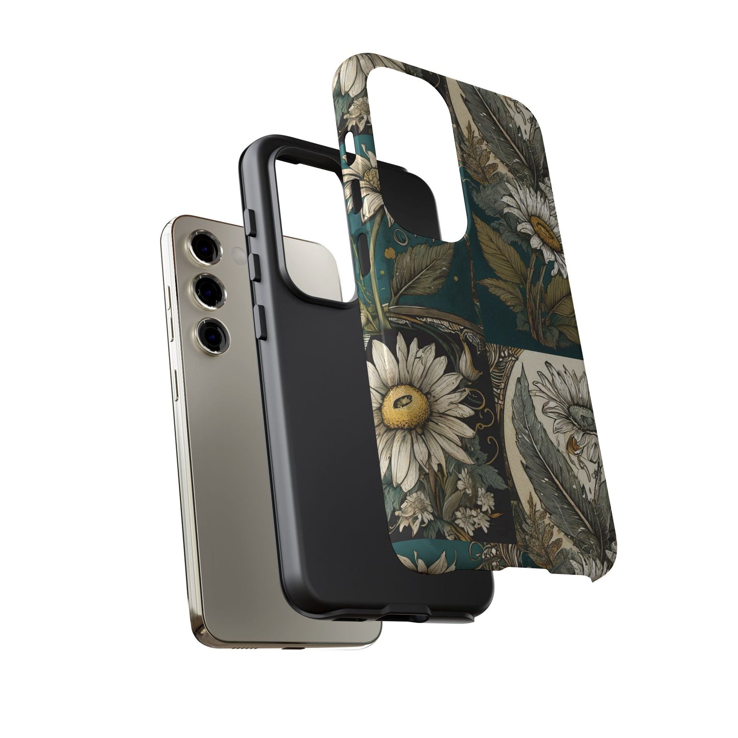 Abstract Teal Daisy Tough Phone Case