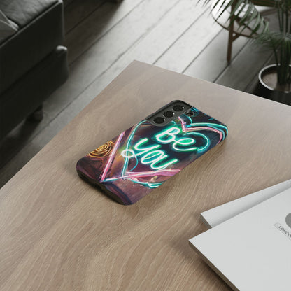 Be You Colorful Neon Heart Tough Phone Case