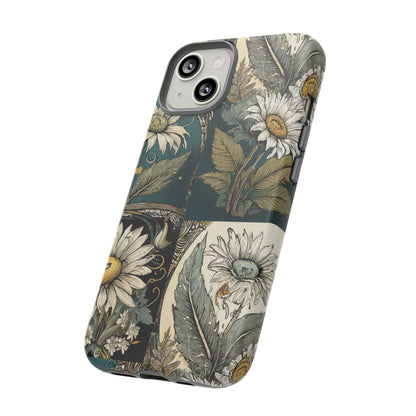 Abstract Teal Daisy Tough Phone Case