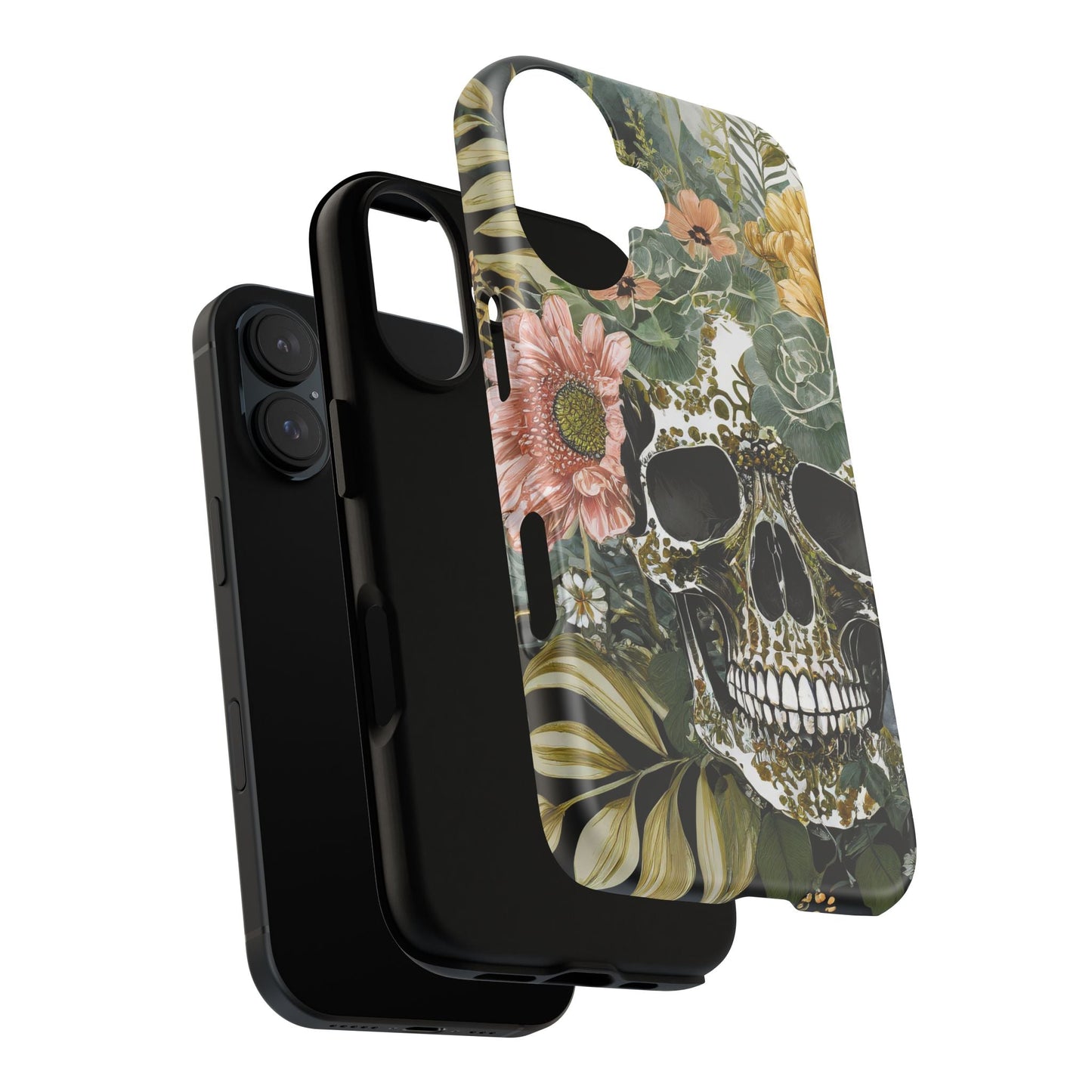 Floral Skull Tough Phone Case