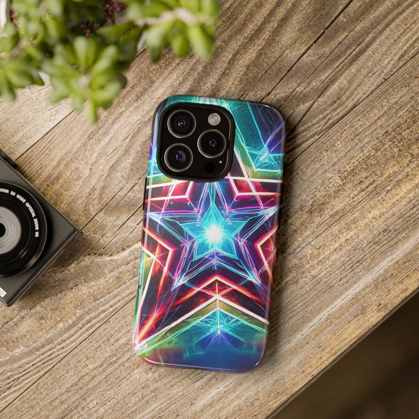 Neon Light Stars Tough Phone Case