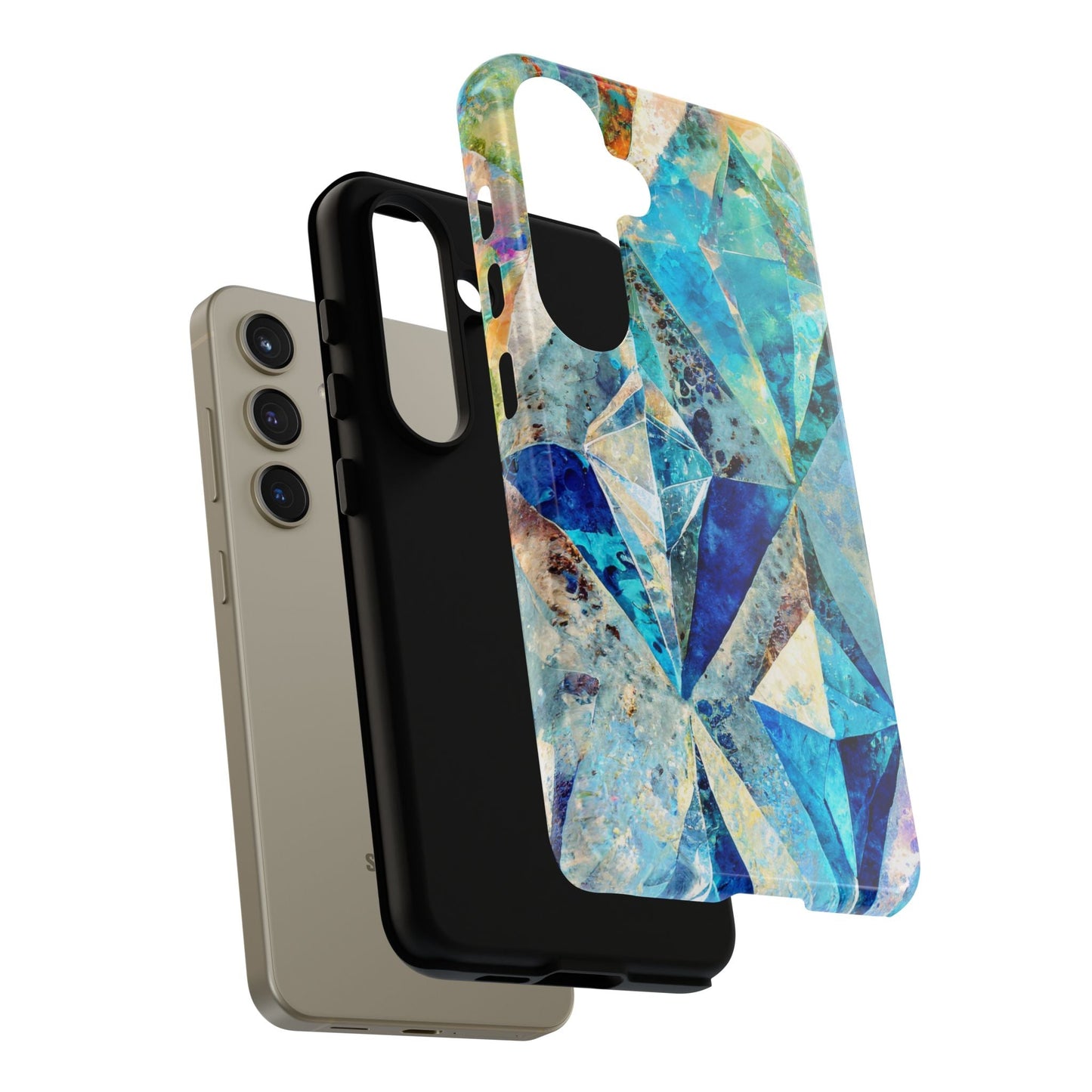 Diamond Blue Abstract Tough Phone Case