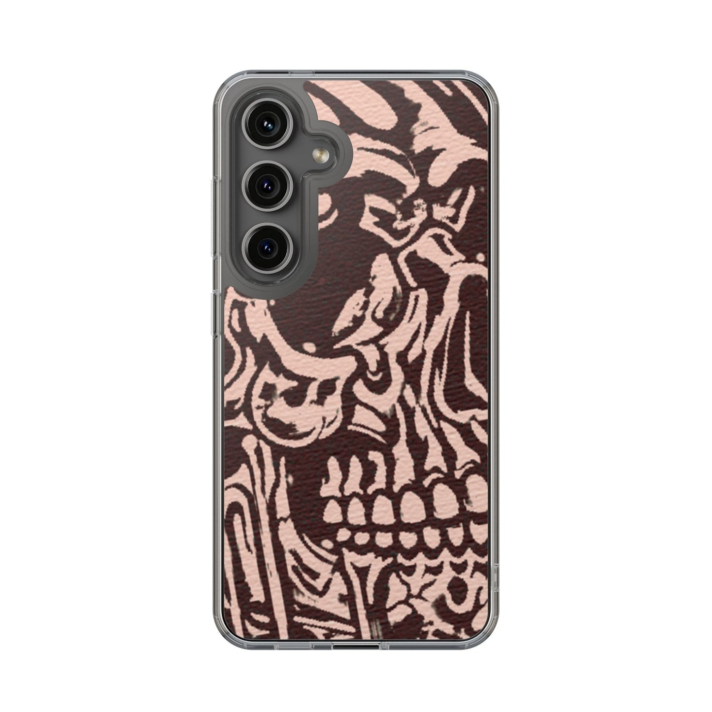 Gothic Abstract Skull Clear Phone Case