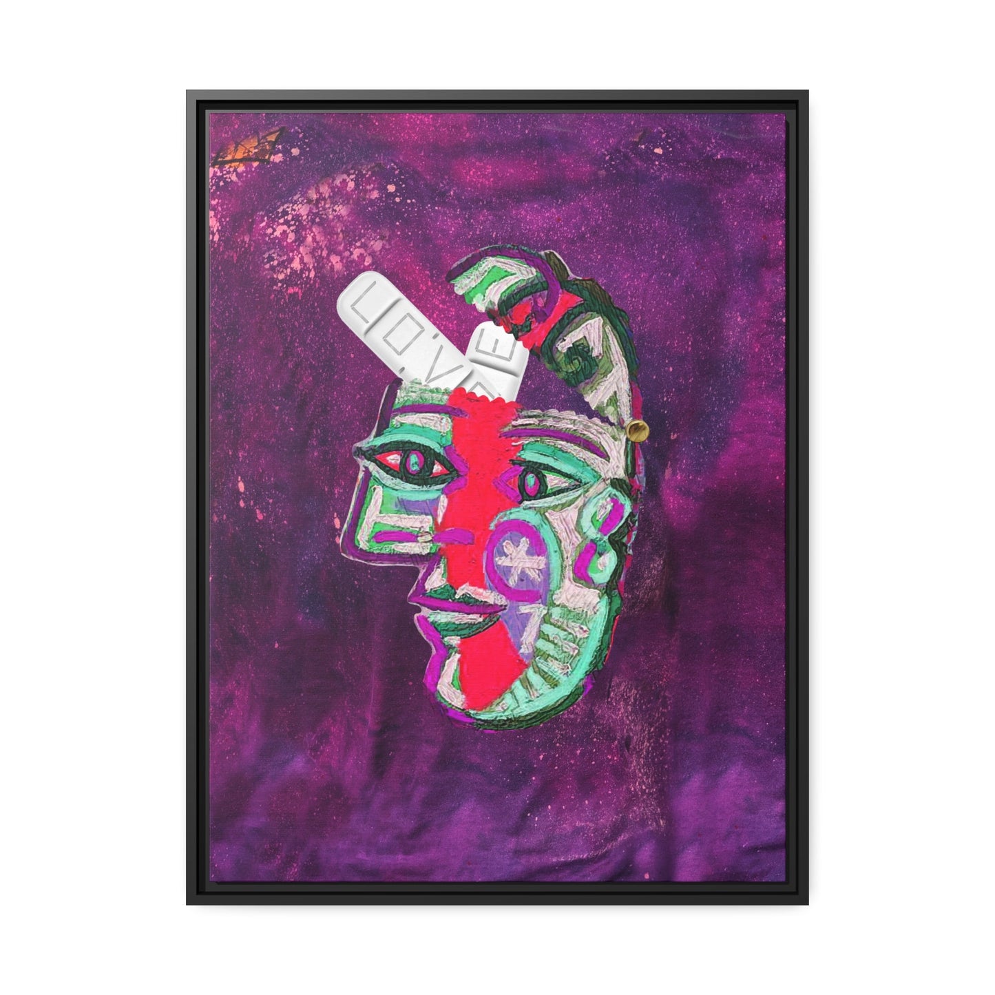 LOVE PILL PYSOP Matte Canvas, Black Frame