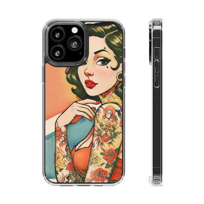 Retro Pin Up Clear Phone Case
