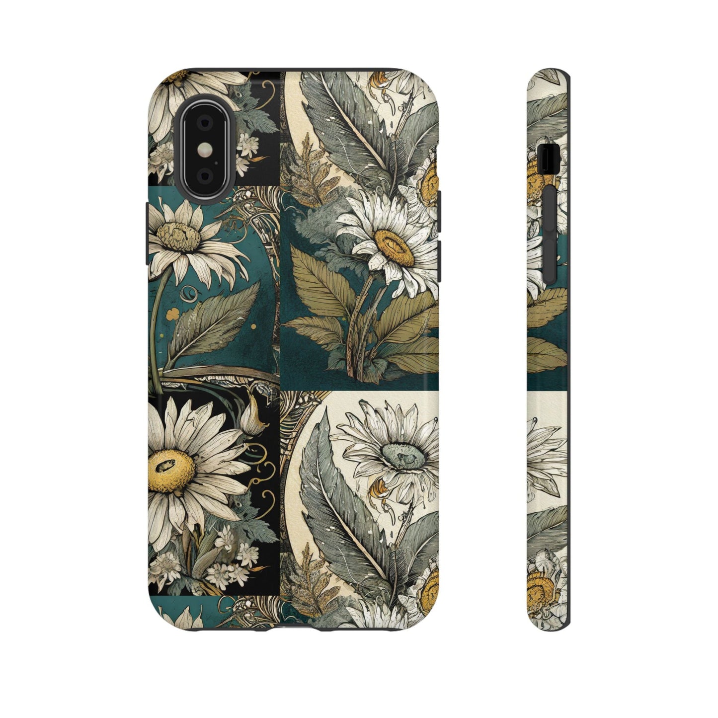 Abstract Teal Daisy Tough Phone Case