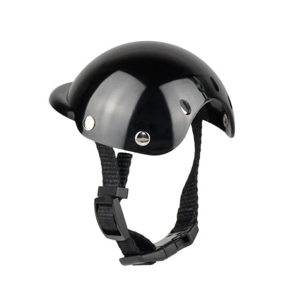Black Pet Bike Helmet with Chin Strap