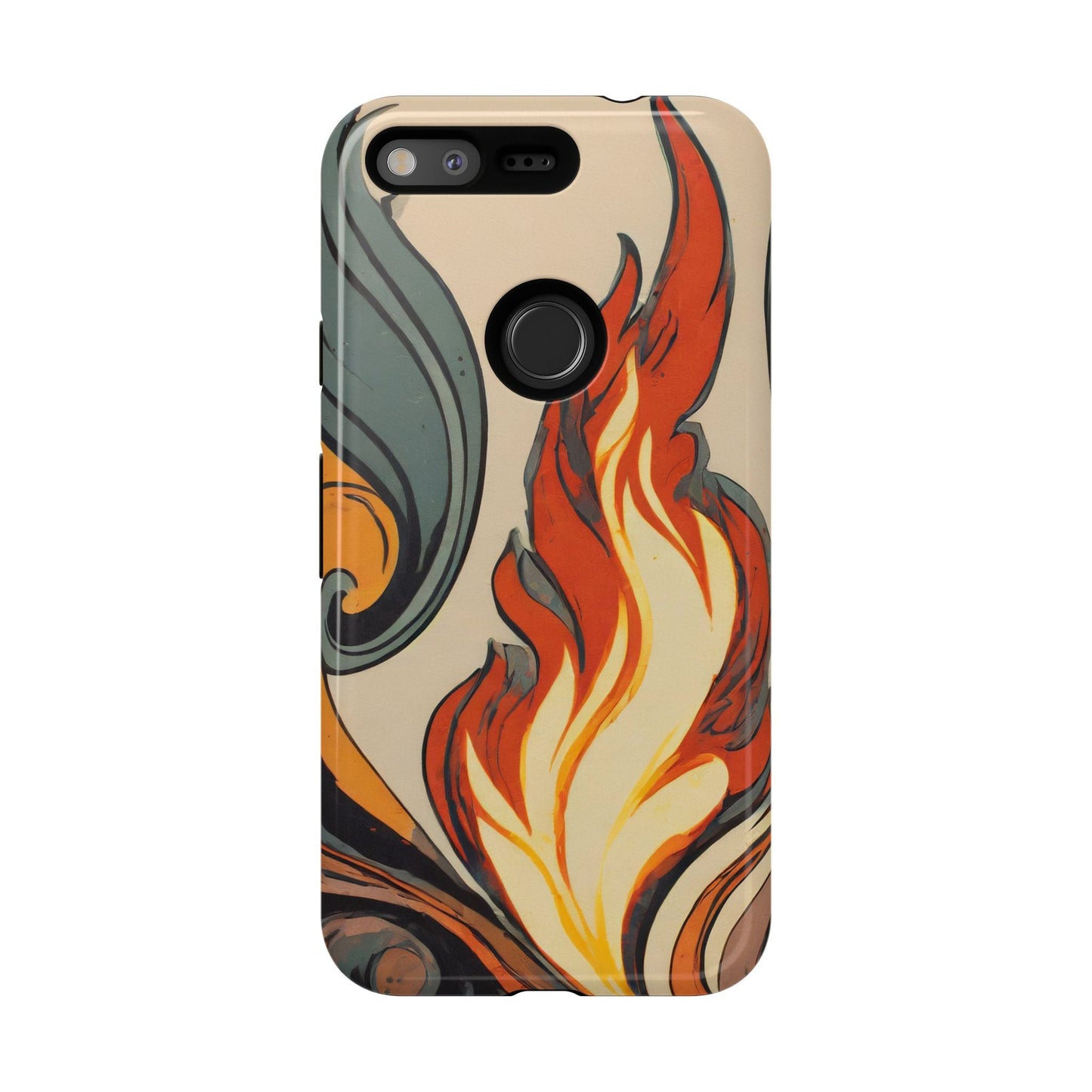 Artistic Flames Abstract Tough Phone Case