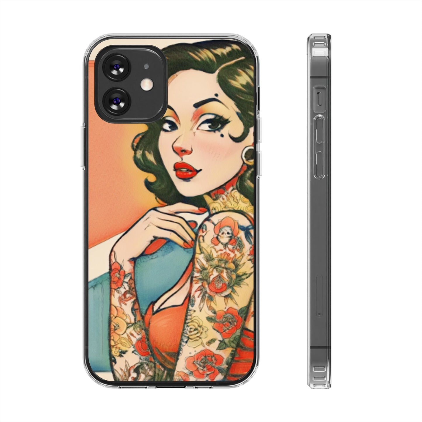 Retro Pin Up Clear Phone Case
