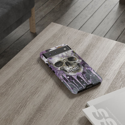 Plum Skull and Daisy Tough Phone Case