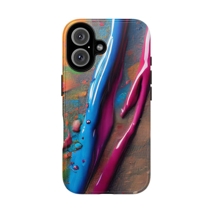 Colorful Artistic Paint Splatter Tough Phone Case