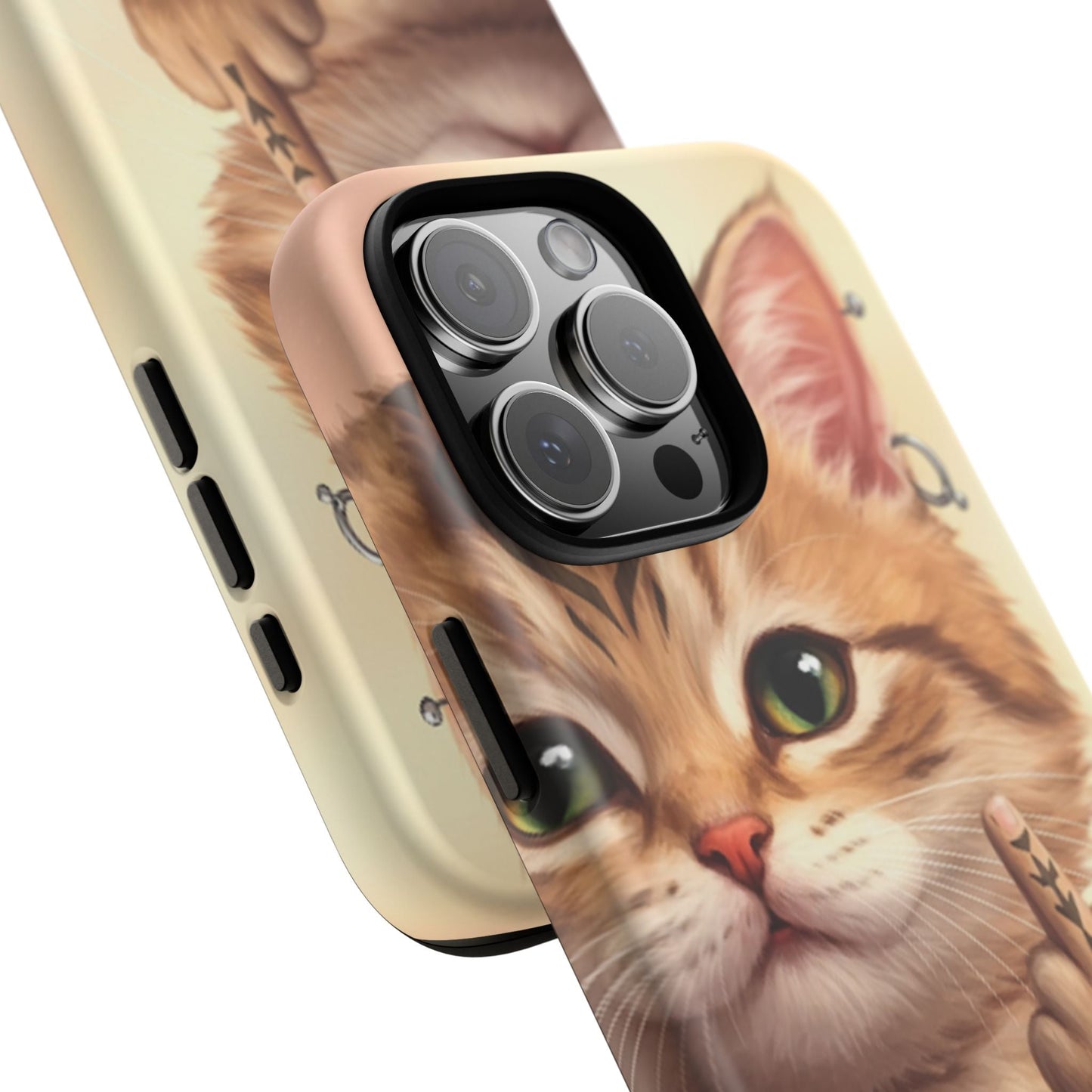 Evil Kitty Giving the Bird Tough Phone Case