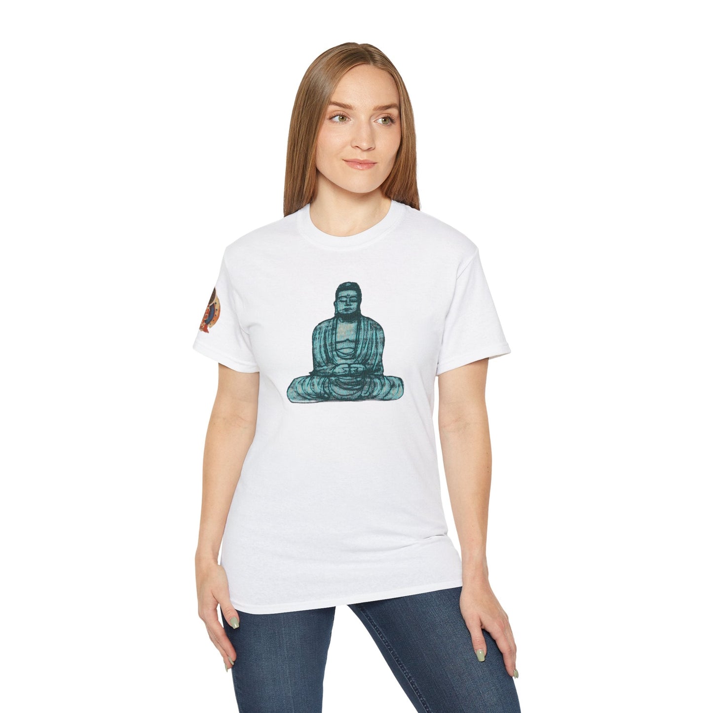 Fine Art Buddha Chalk Drawing Print Unisex Ultra Cotton Tee