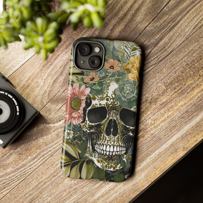 Floral Skull Tough Phone Case