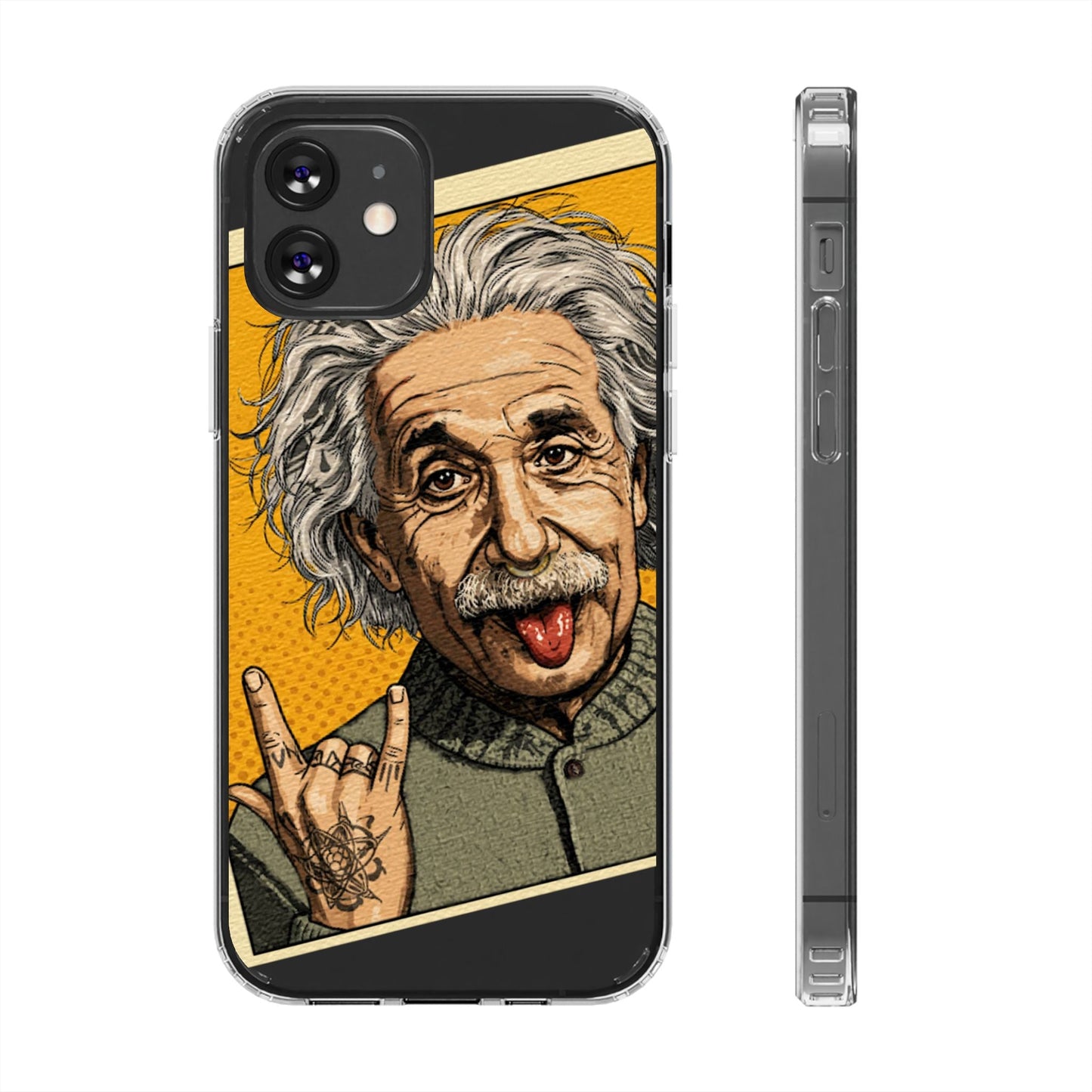 Edgy Einstein Clear Phone Cases