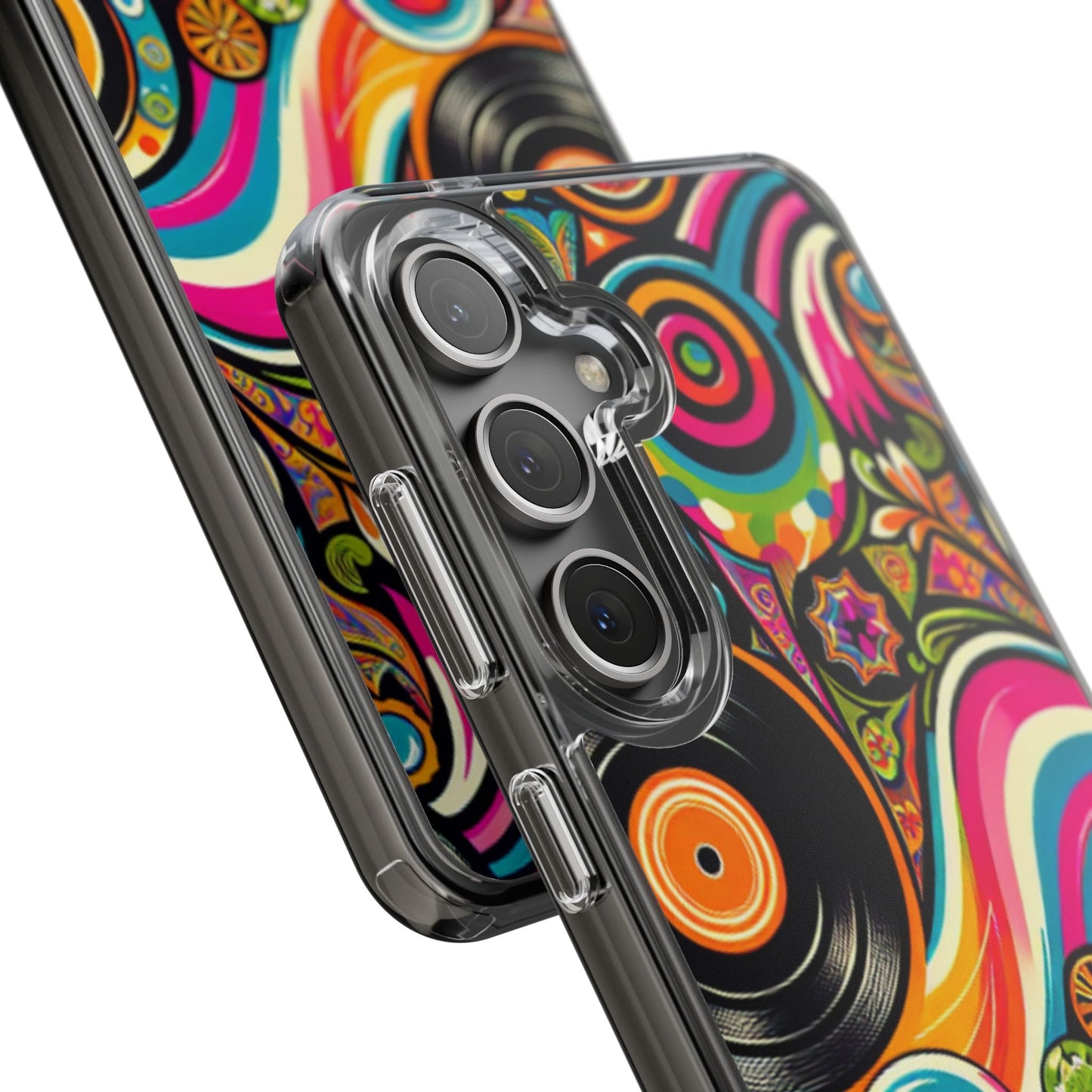 Colorful Vinyl Record Clear Phone Case