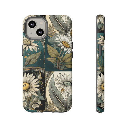 Abstract Teal Daisy Tough Phone Case