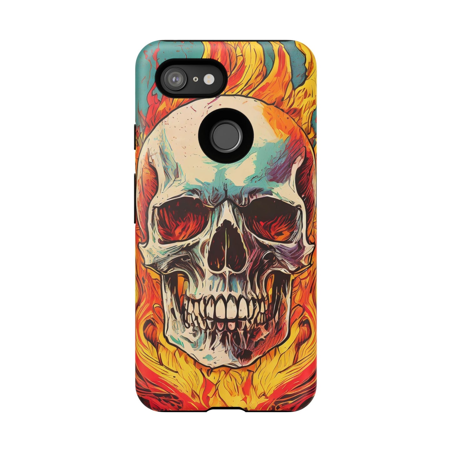 Flaming Skull Tough Phone Case