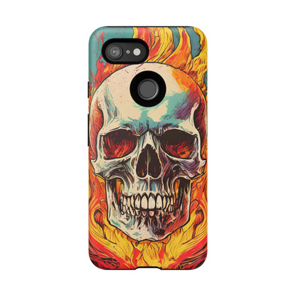 Flaming Skull Tough Phone Case