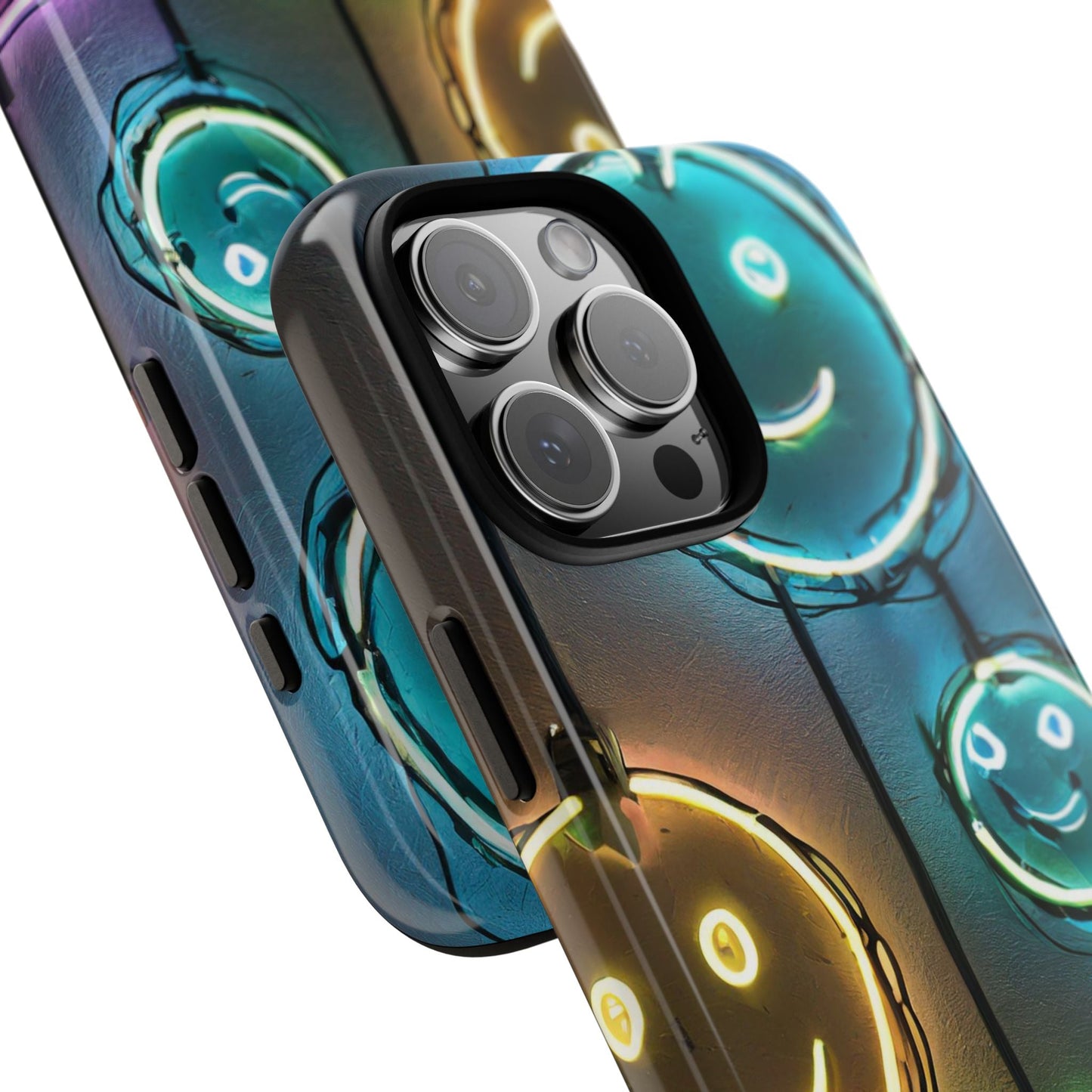 Colorful Neon Smiley Face Phone Case - Tough & Stylish Protection