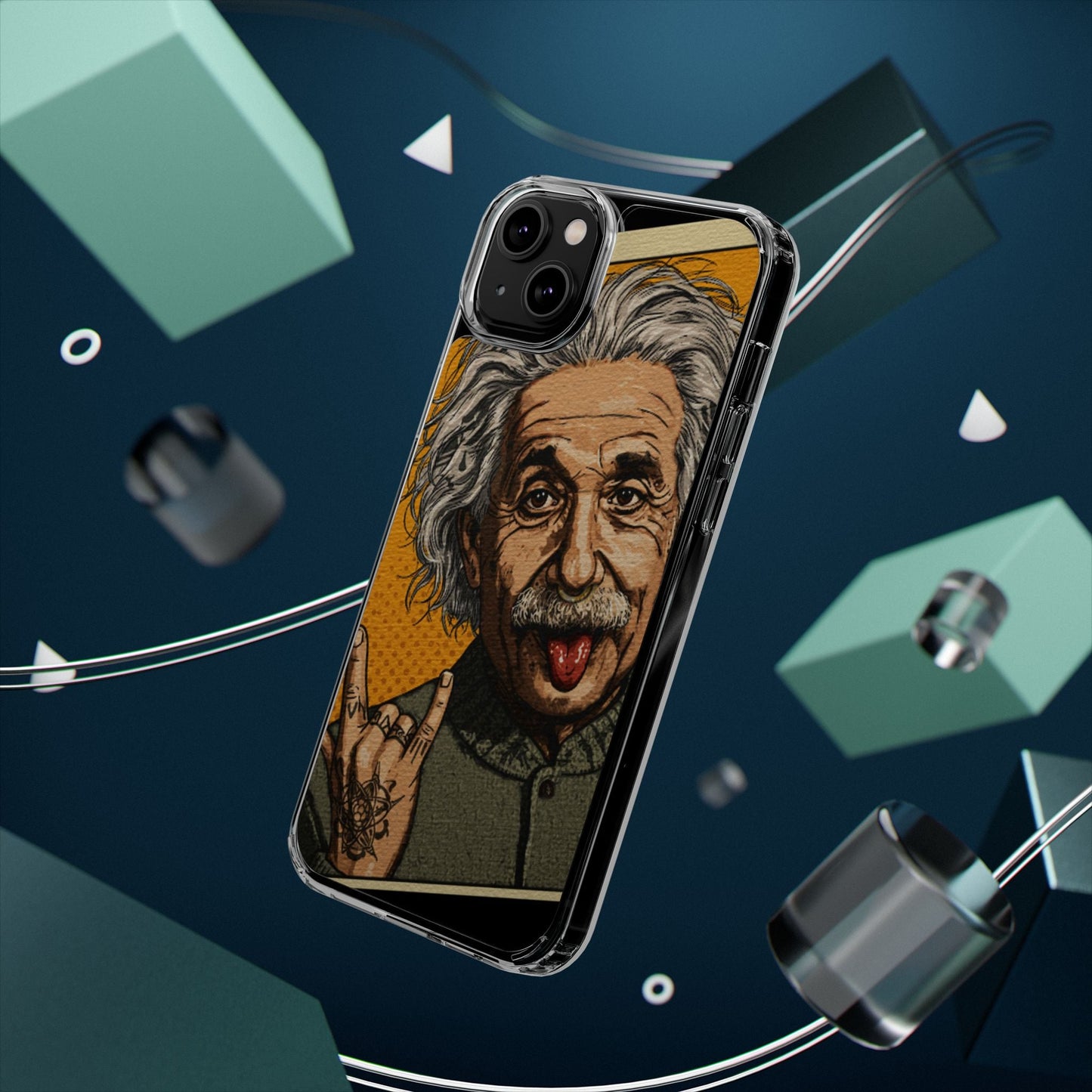 Edgy Einstein Clear Phone Cases