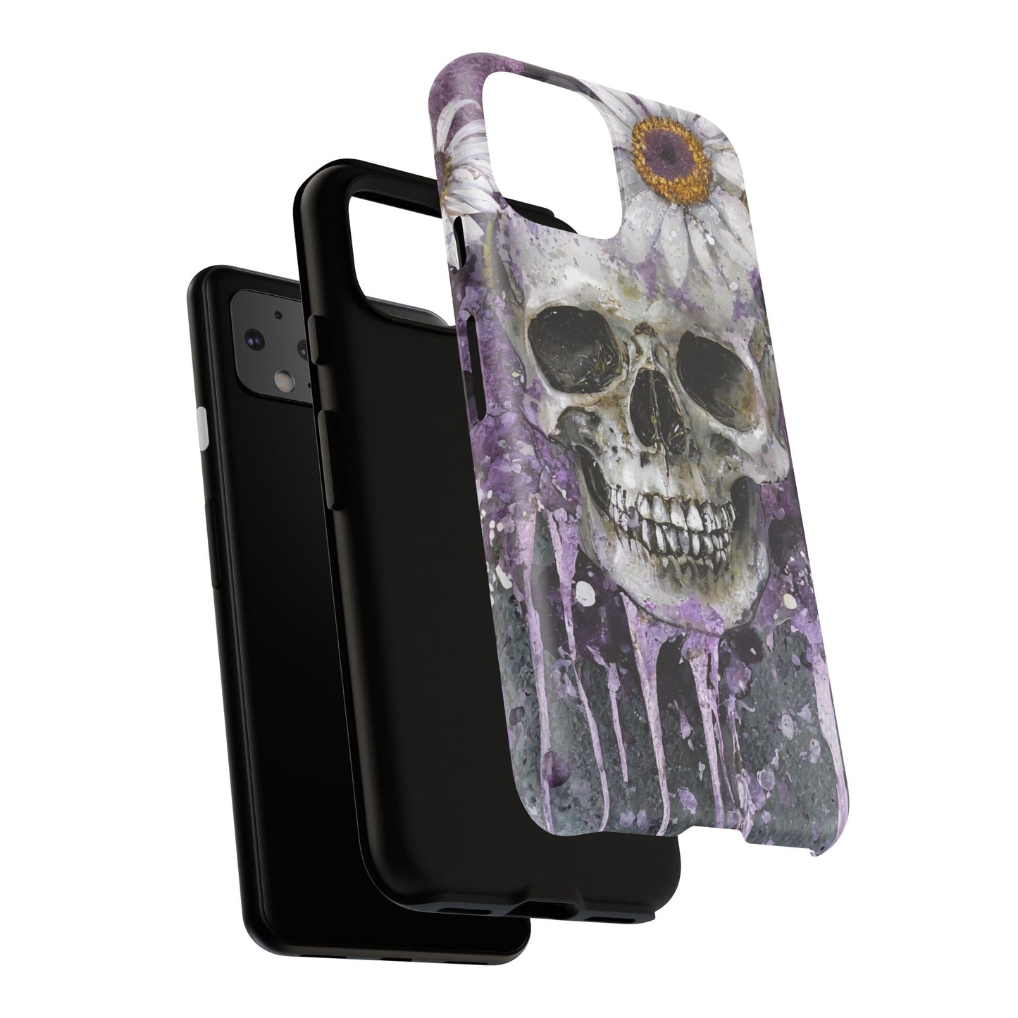 Plum Skull and Daisy Tough Phone Case