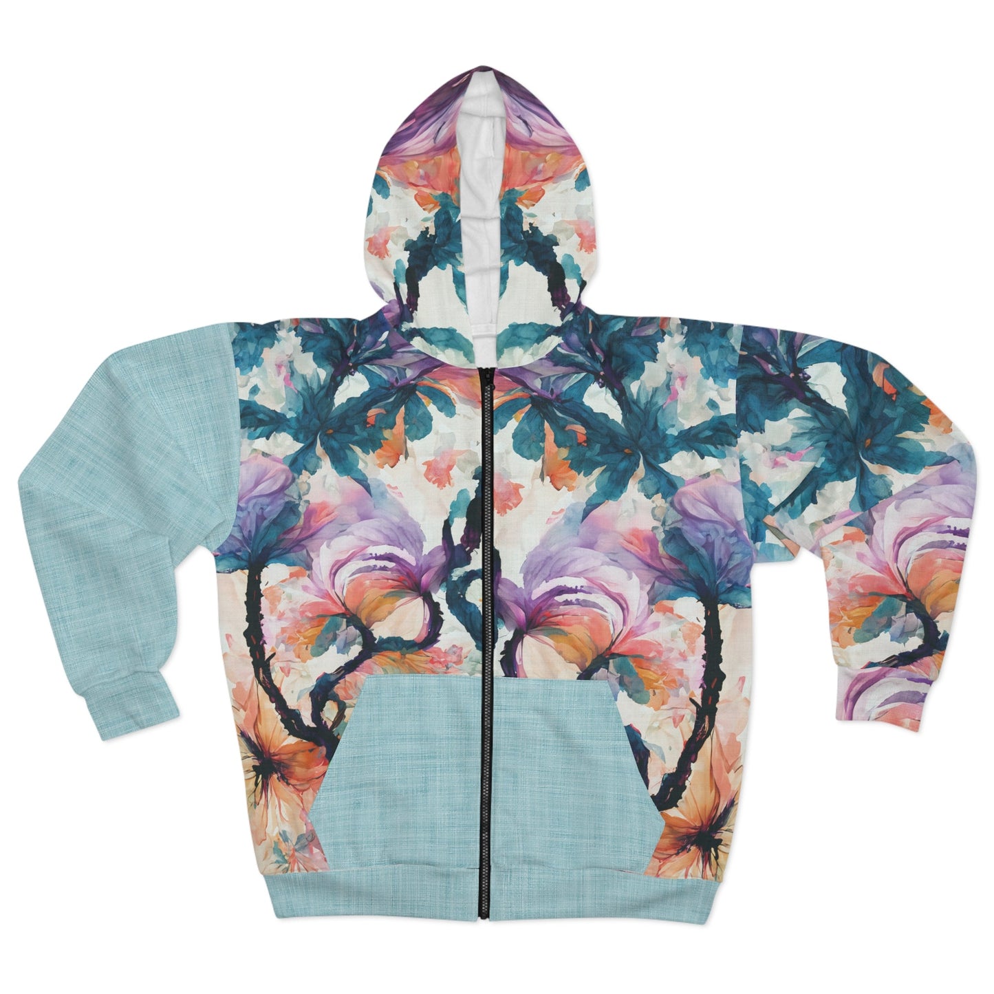 Watercolor Orchid Unisex Zip Hoodie
