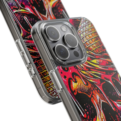 Neon Ice Cream Skull Clear Phone Case