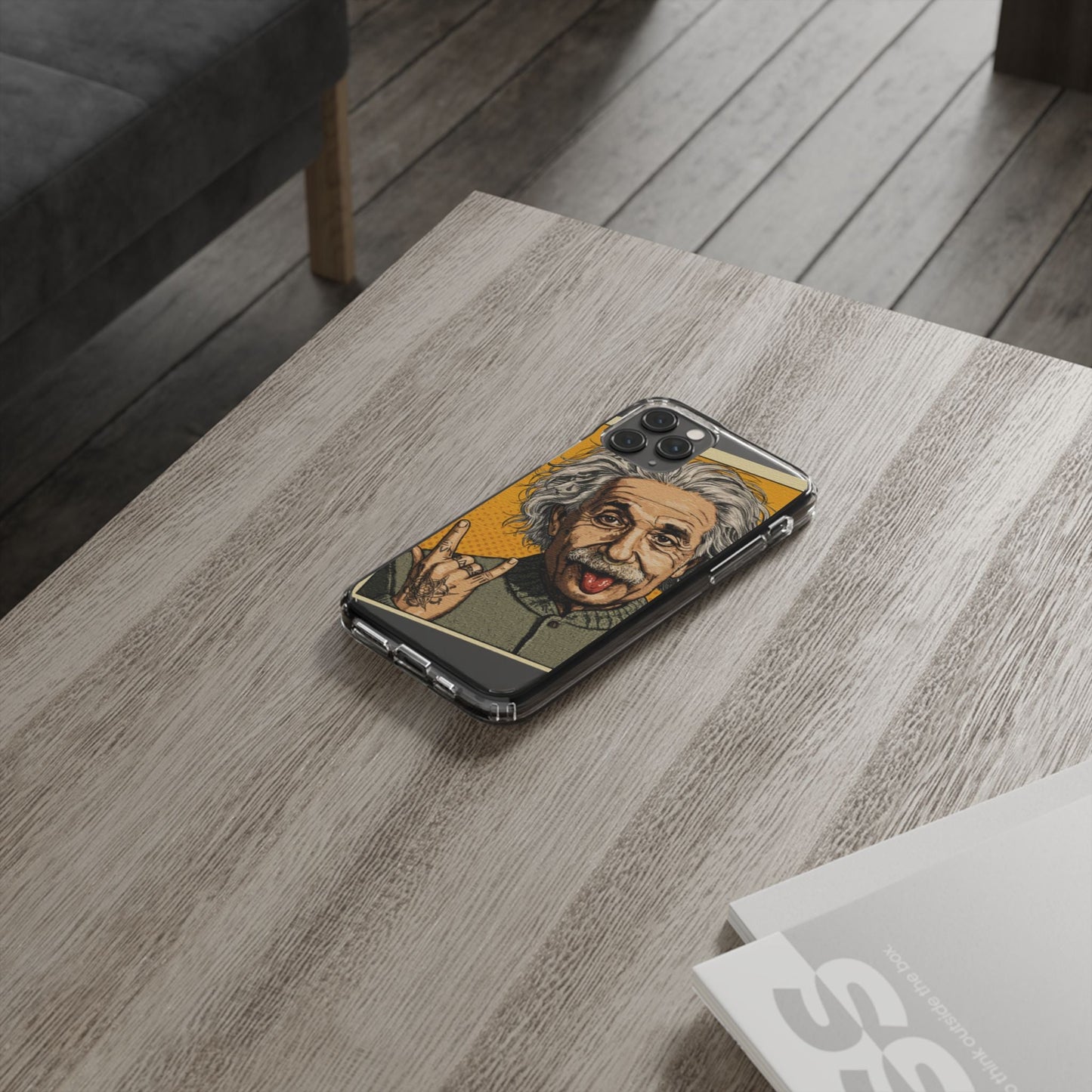 Edgy Einstein Clear Phone Cases