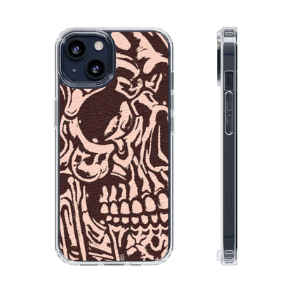 Gothic Abstract Skull Clear Phone Case
