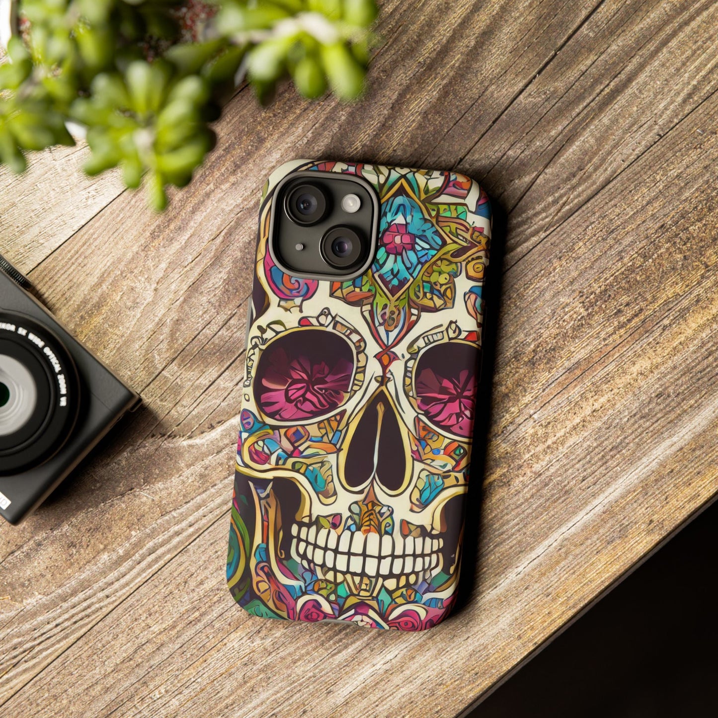 Colorful Sugar Skull Tough Phone Case