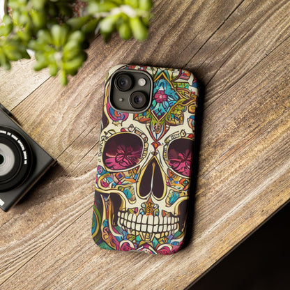 Colorful Sugar Skull Tough Phone Case