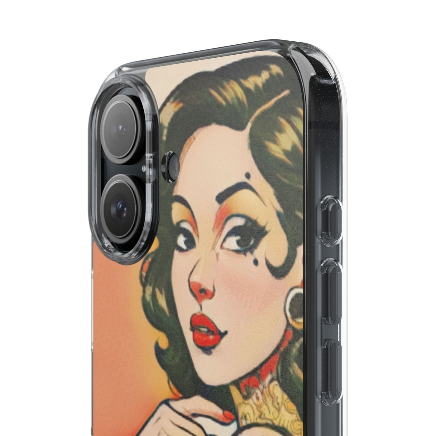 Retro Pin Up Clear Phone Case
