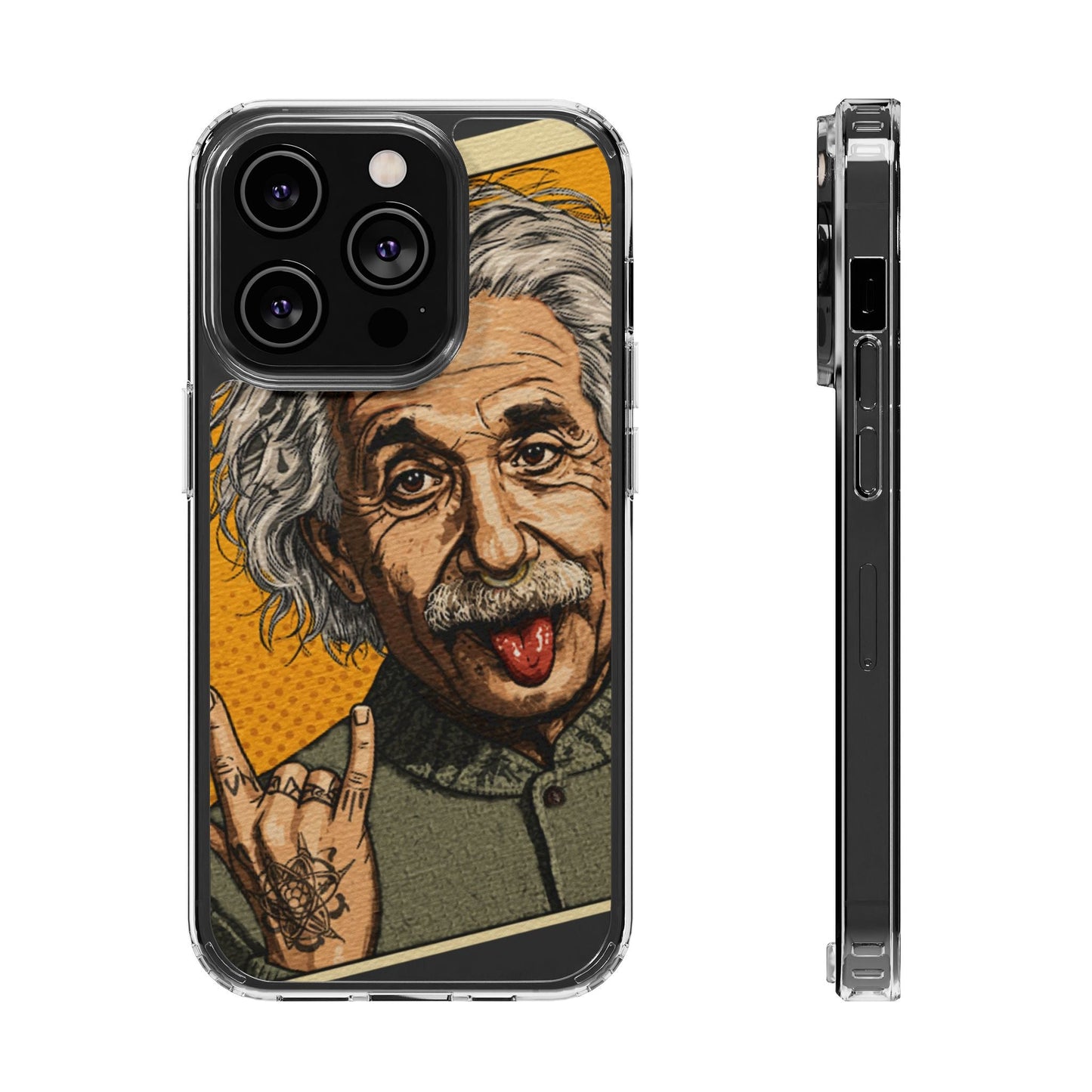 Edgy Einstein Clear Phone Cases