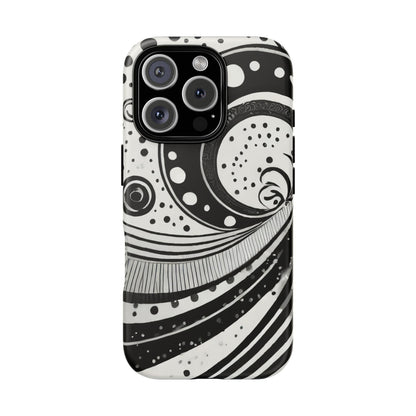 Artistic Black & White Swirl Tough Phone Case